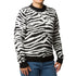 Maglione girocollo bianco e nero zebrato da donna Swish Jeans, Abbigliamento Donna, SKU c811000232, Immagine 0